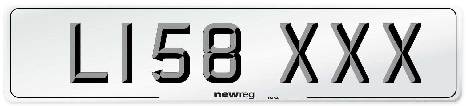 L158 XXX Number Plate from New Reg